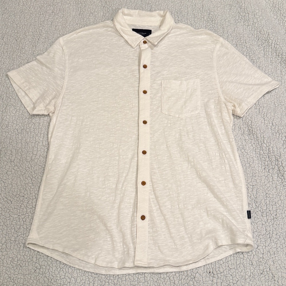 Lucky Brand Linen Short Sleeve Button Up